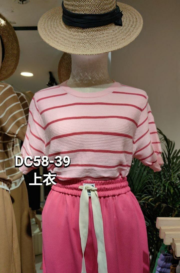 DC58 线条短袖上衣（PINK)