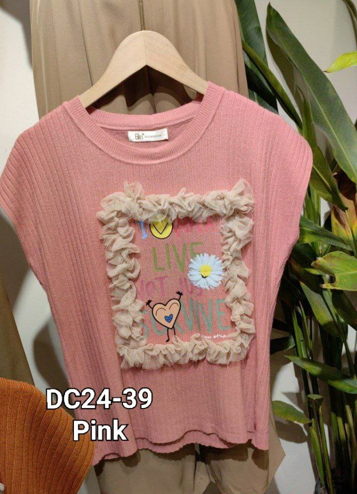 DC24 针织短袖上衣 PINK