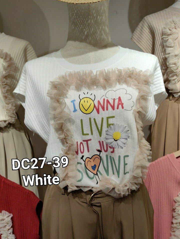 DC27 针织短袖上衣 WHITE
