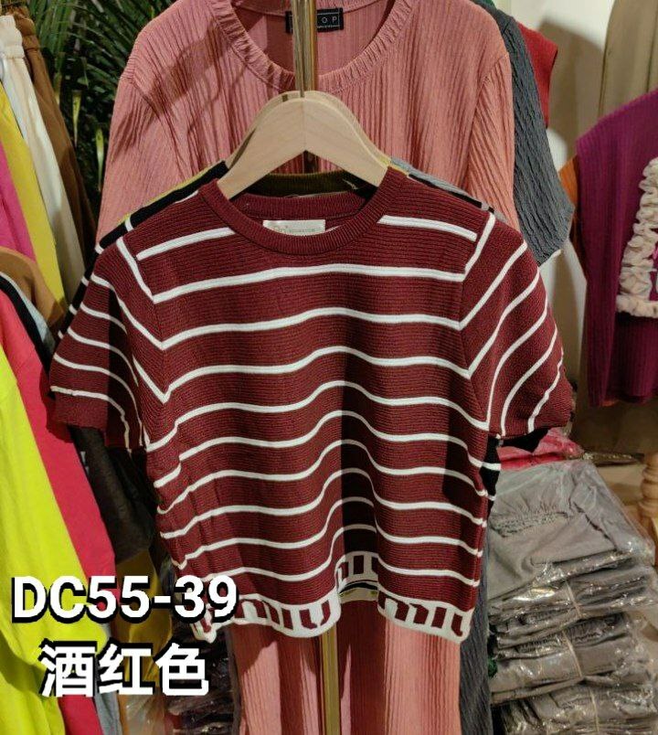DC55 线条短袖上衣（WINE)