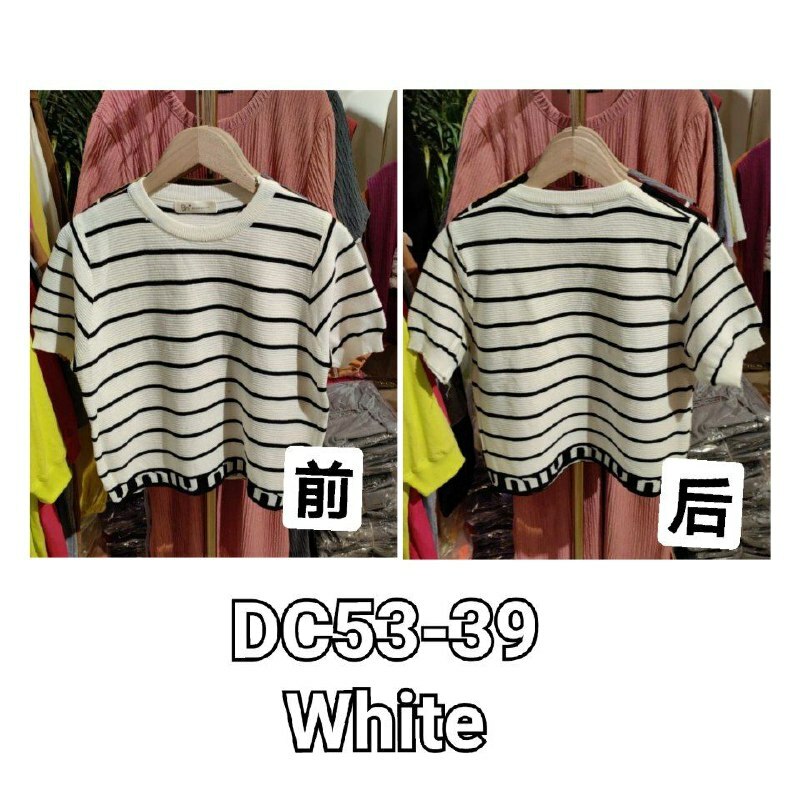DC53 线条短袖上衣（WHITE)