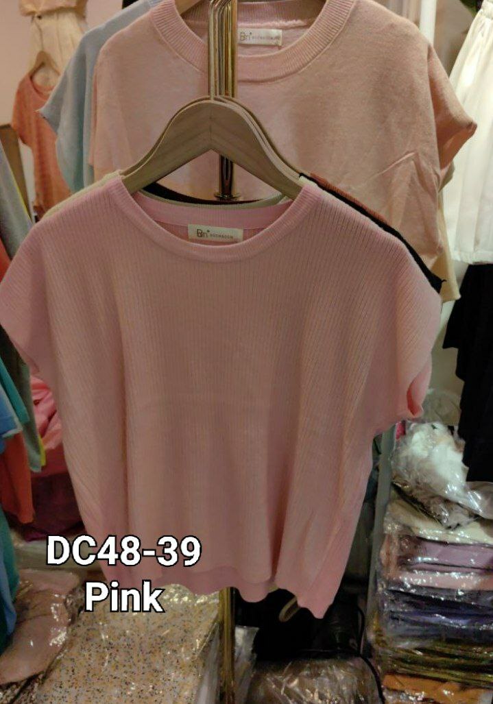 DC48 PLAIN针织短袖上衣 (PIN）