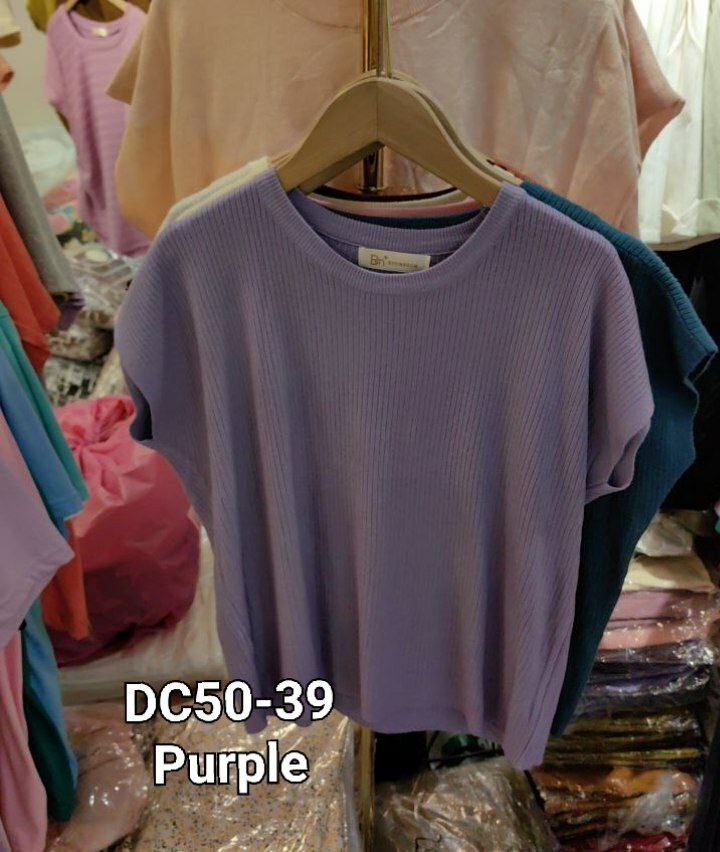 DC50 PLAIN针织短袖上衣 (PURPLE）