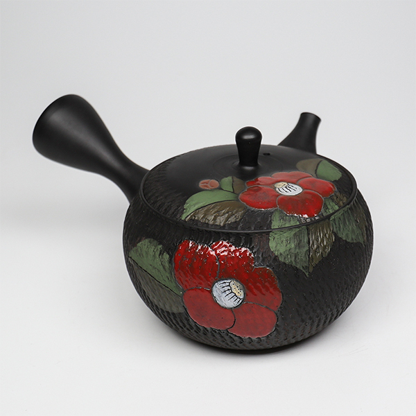 【玉光】黑泥碗形椿 橫手急須0.3L