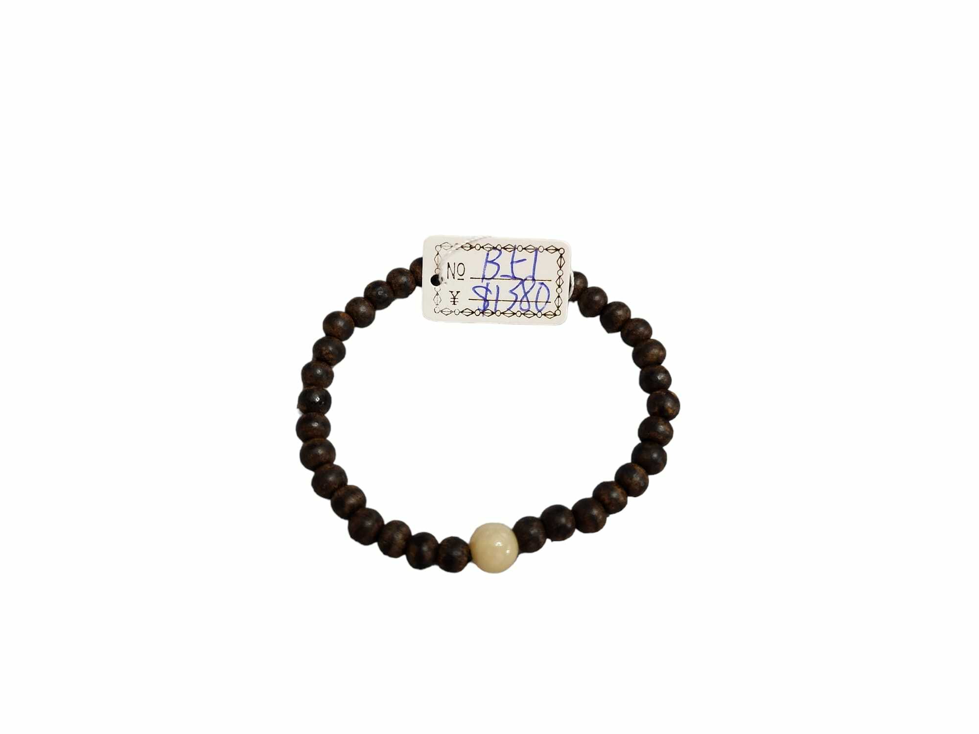 B51 黃翡翠圓珠設計 沉香手串 5mm+