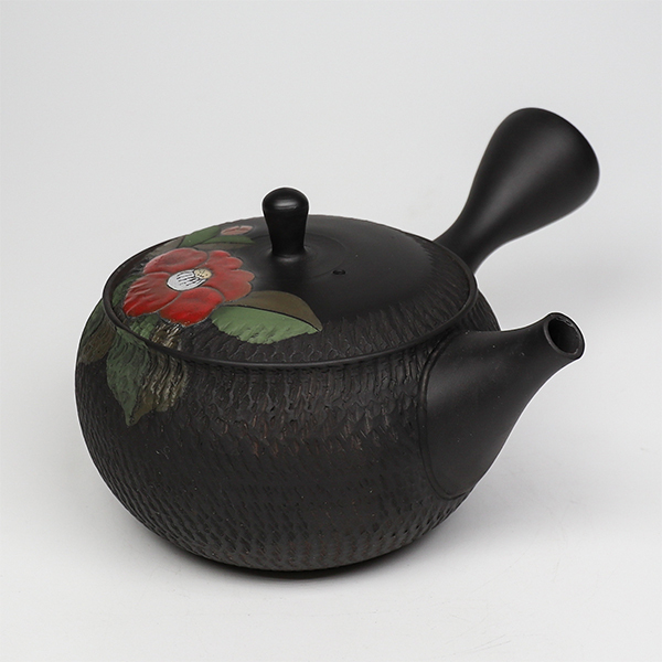 【玉光】黑泥碗形椿 橫手急須0.3L