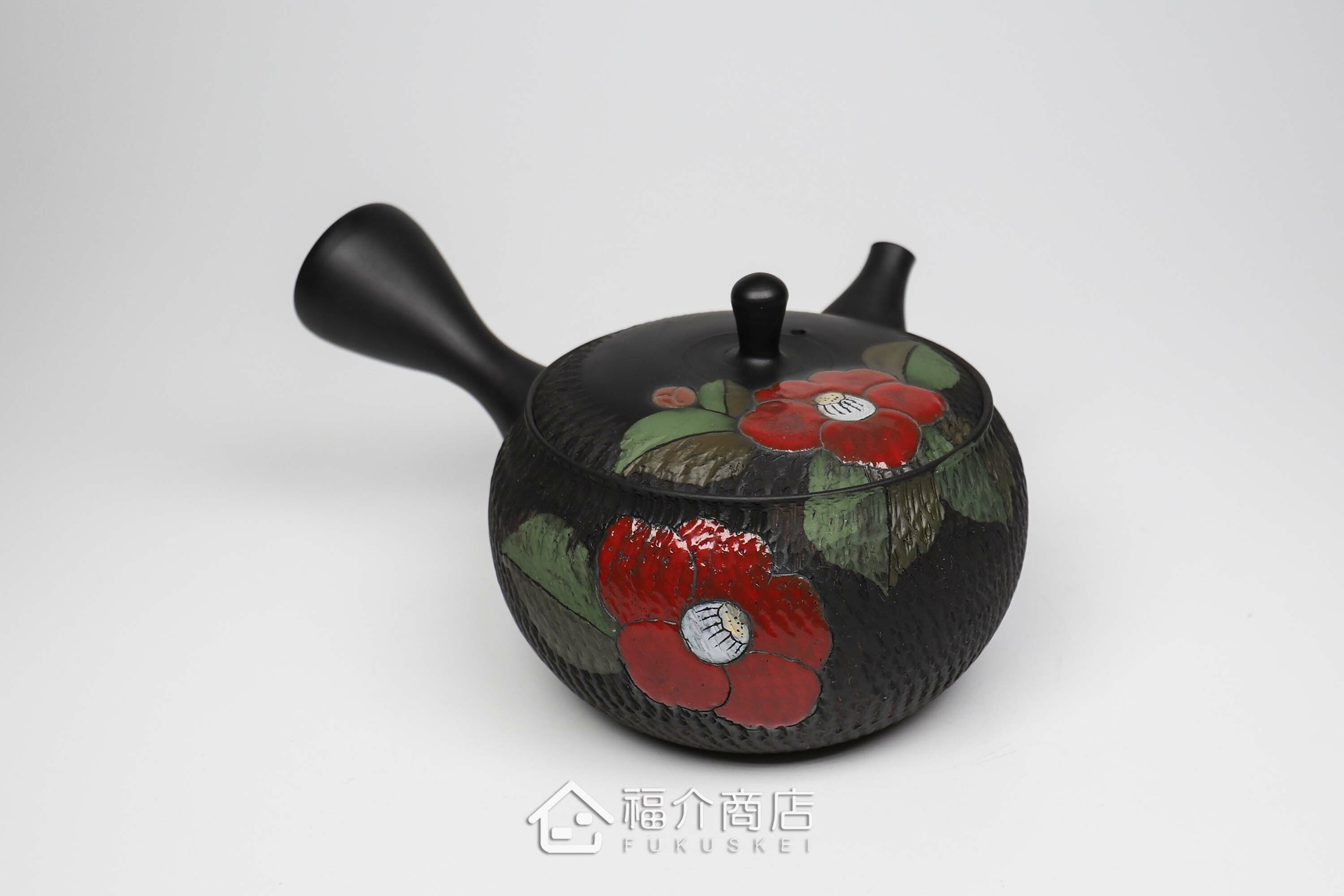 泡茶用的300ml紅花造型陶壺