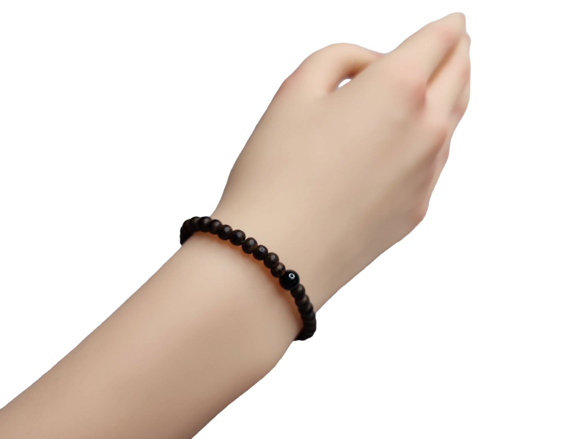 A39 圓珠墨翠 沉香手串 4mm+