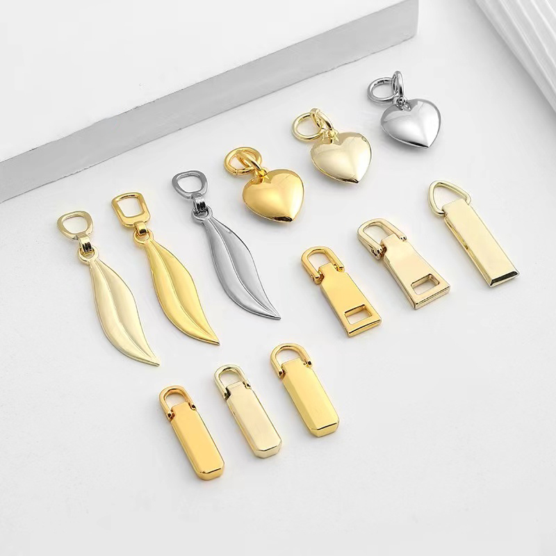 包包diy拉鍊頭配件 可拆卸吊墜金屬拉鍊順滑銀色拉頭