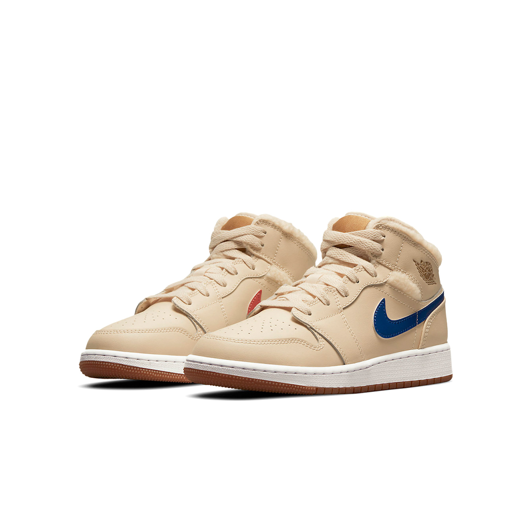 [In-Stock] Air Jordan 1 Mid Fleece Pearl White (GS) DO2207-264