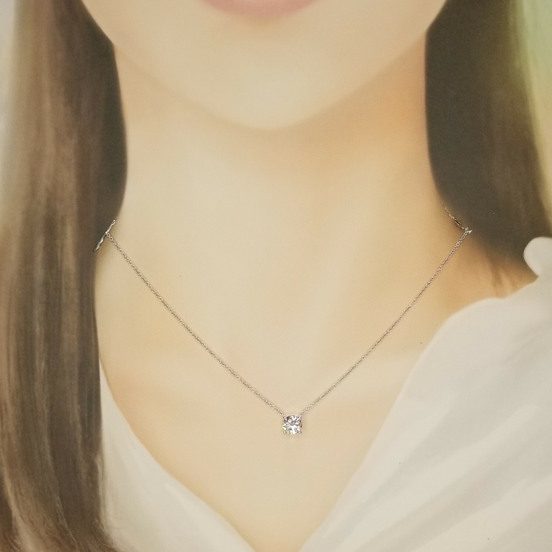 18K White Gold 1.13ct Diamond Necklace