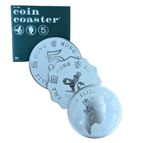 l9l.co 英女王硬幣不銹鋼杯墊| 一套三個 包括1蚊 2蚊 5蚊| 送禮自用| 香港設計 英國啟發 台灣製造