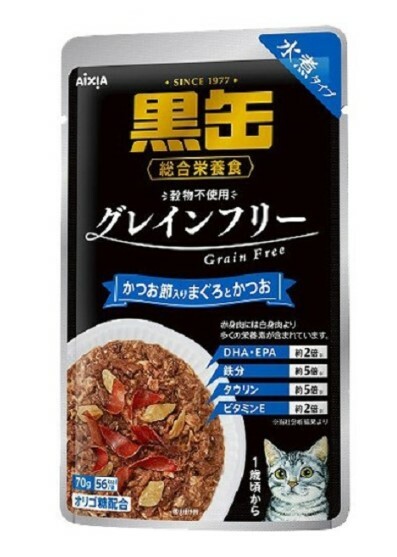 黑罐-無穀物水煮包 金槍魚 鰹魚 乾鰹魚70g, BP-52 [原盒12包]