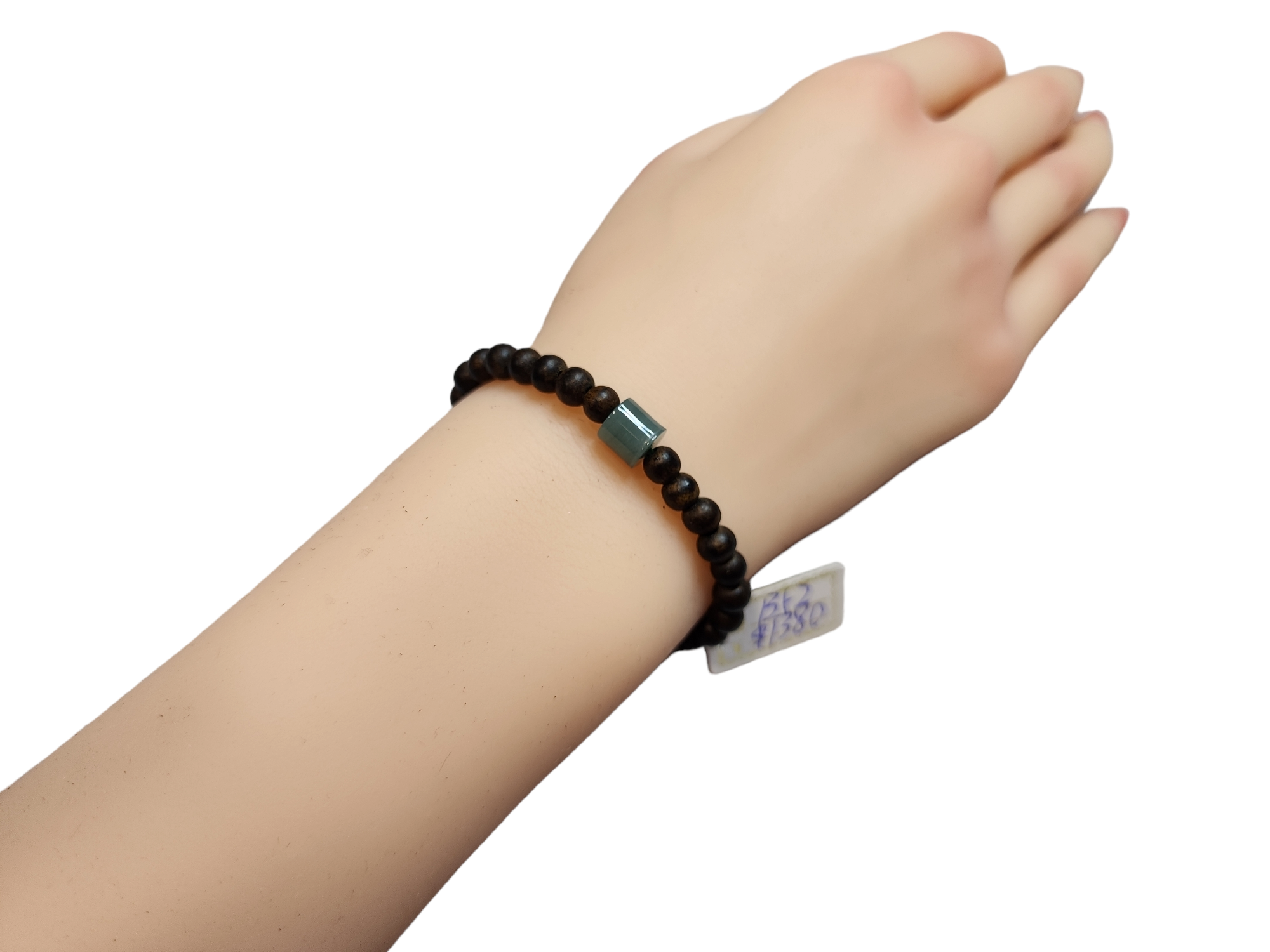 B52 藍水翡翠桶珠設計 沉香手串 5mm+