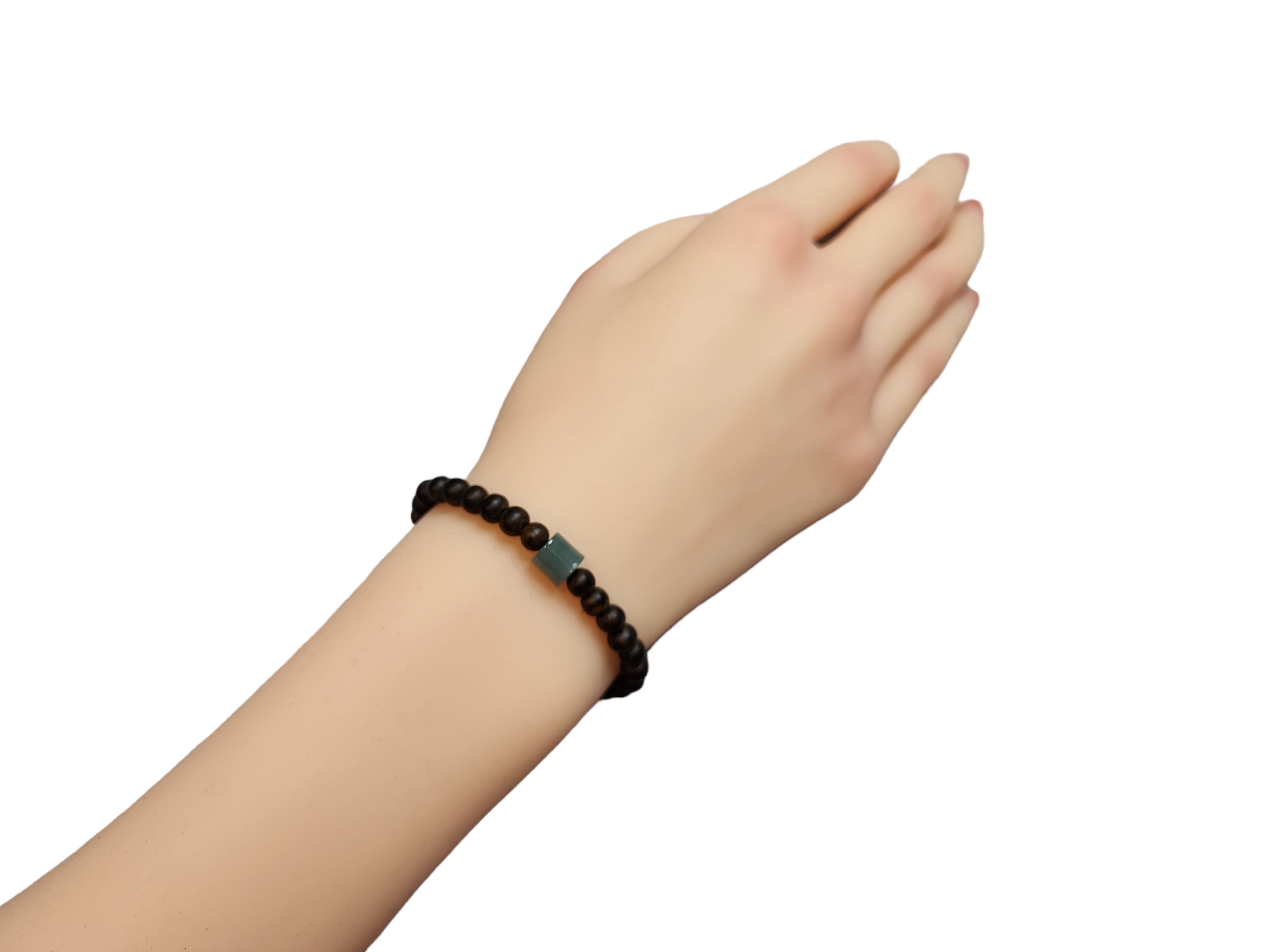 B52 藍水翡翠桶珠設計 沉香手串 5mm+