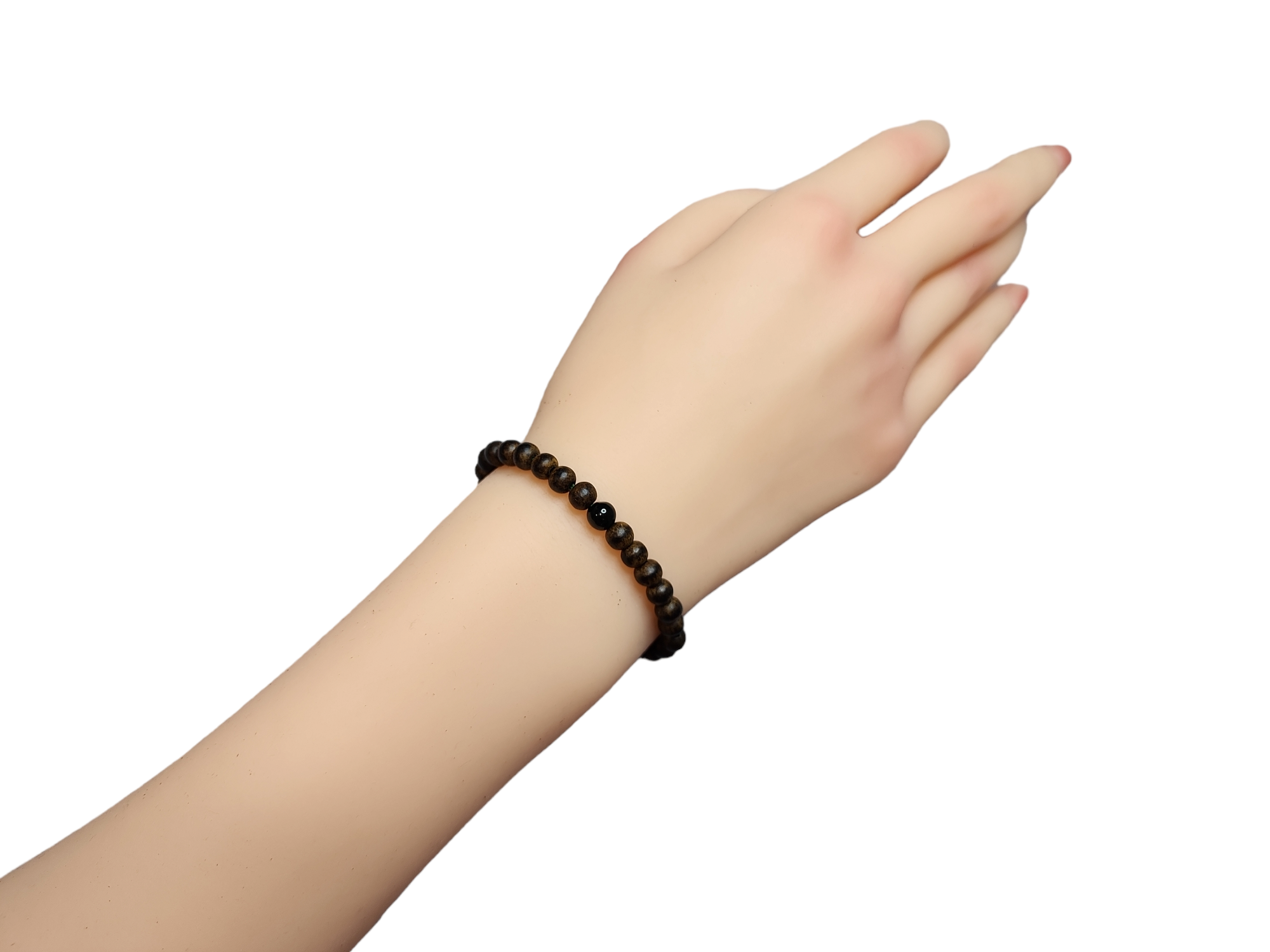 B58 墨翠園珠設計 沉香手串 5mm+