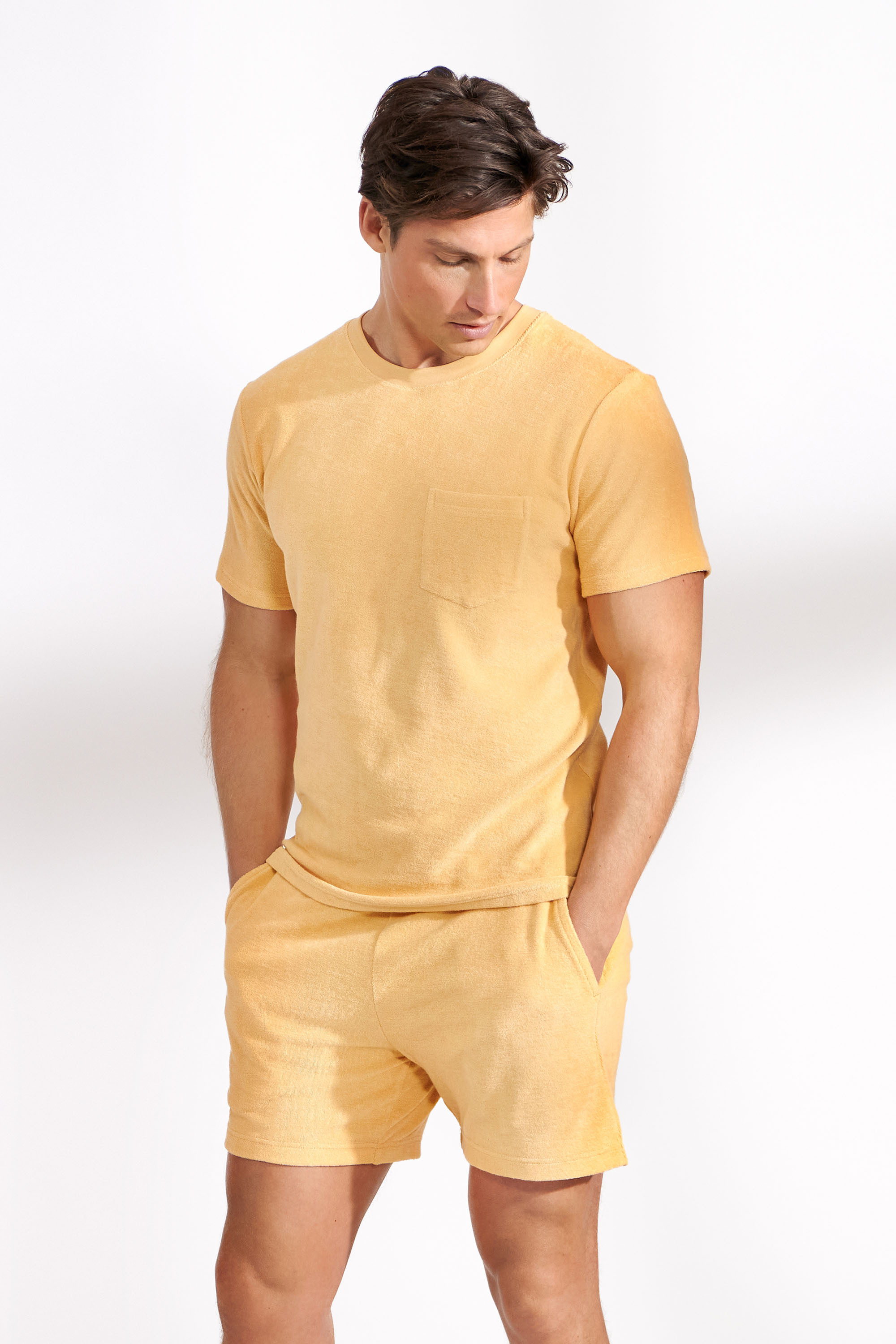 Terry T shirt 有機棉毛巾布圓領T - 撒哈拉黃