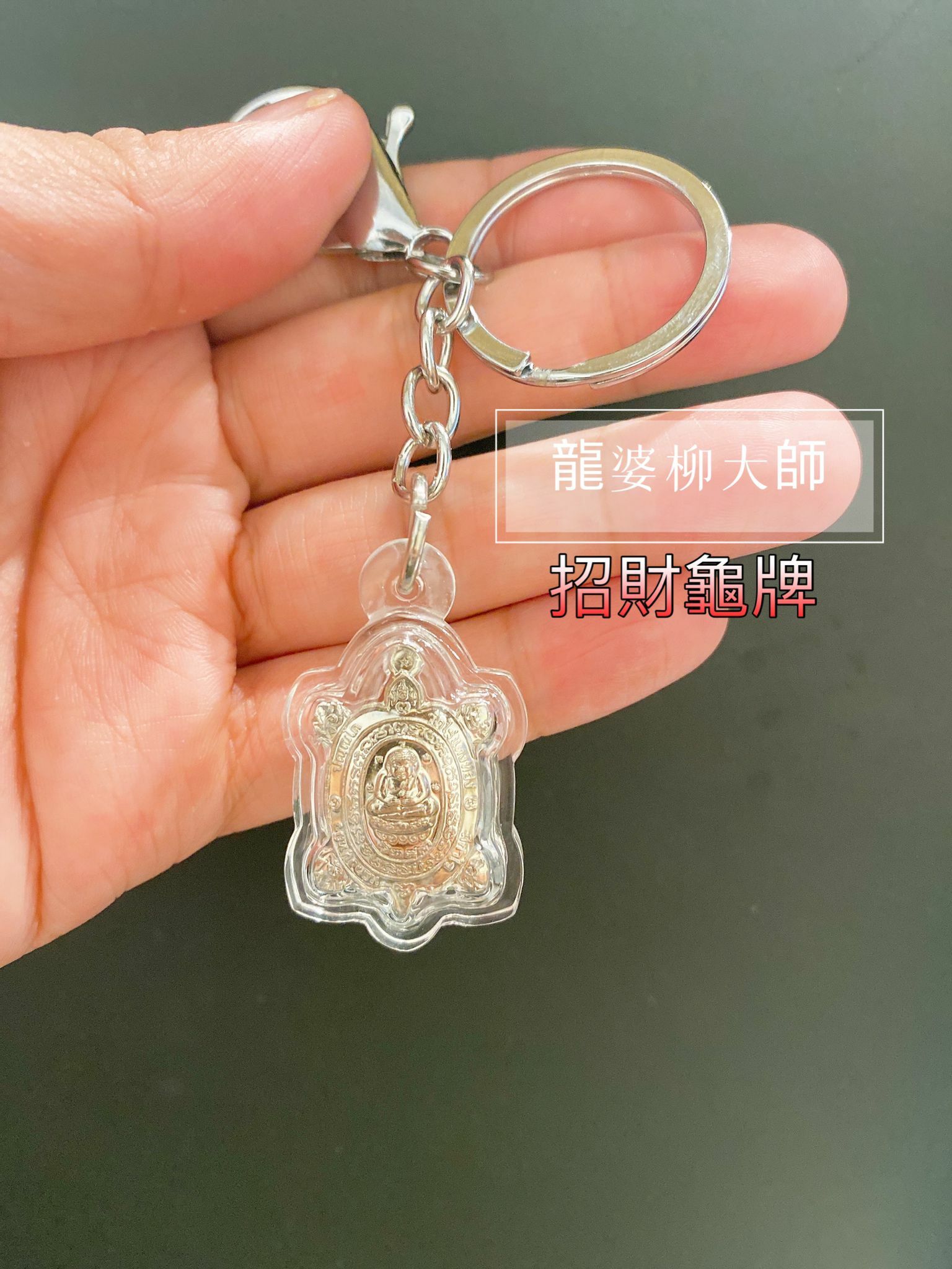 佛曆2565年 財龜廟龍婆柳 中號招財龜 （銀白色）