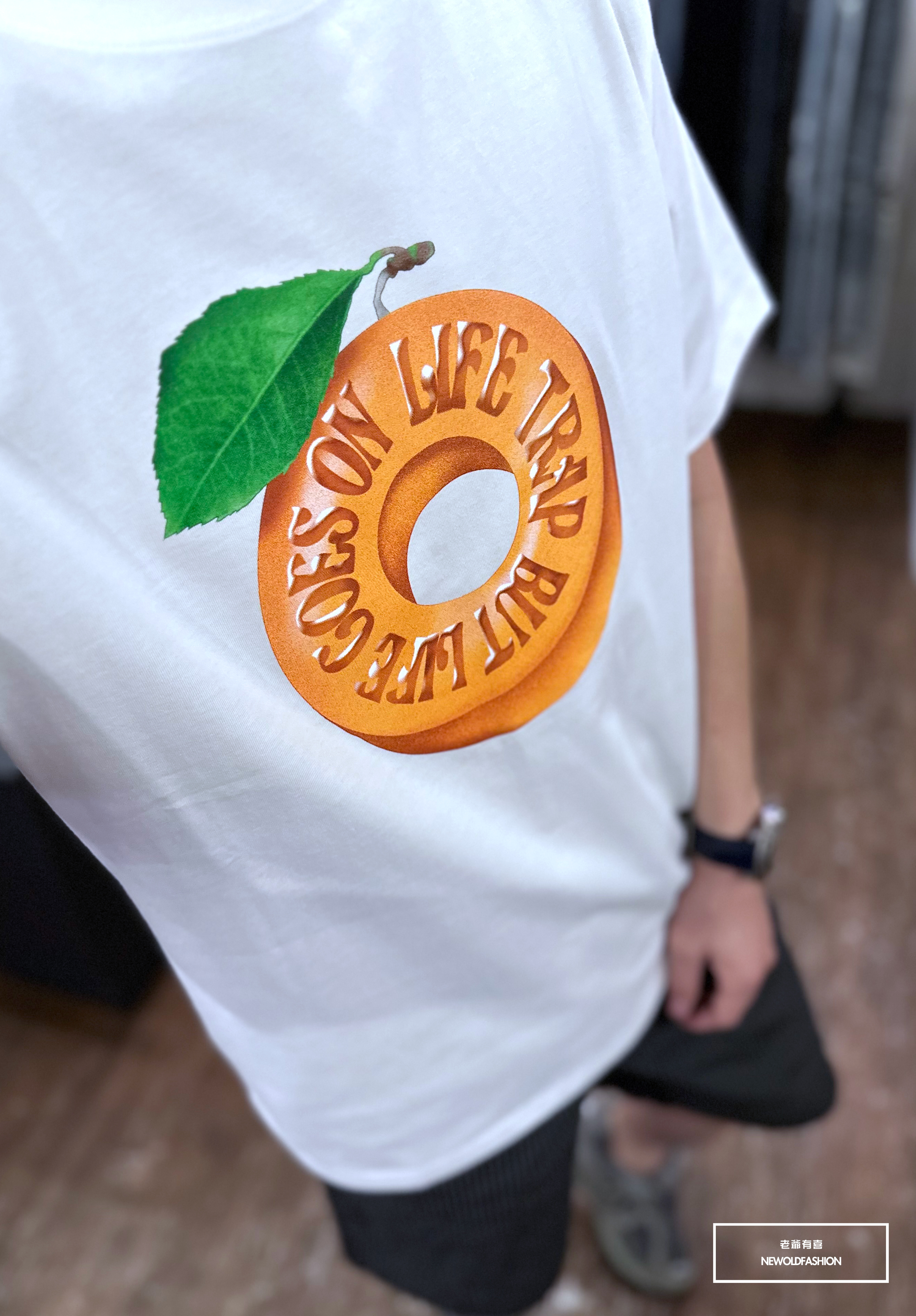 『新品上市』重磅橘子甜甜圈短T(NOF23032522)-白