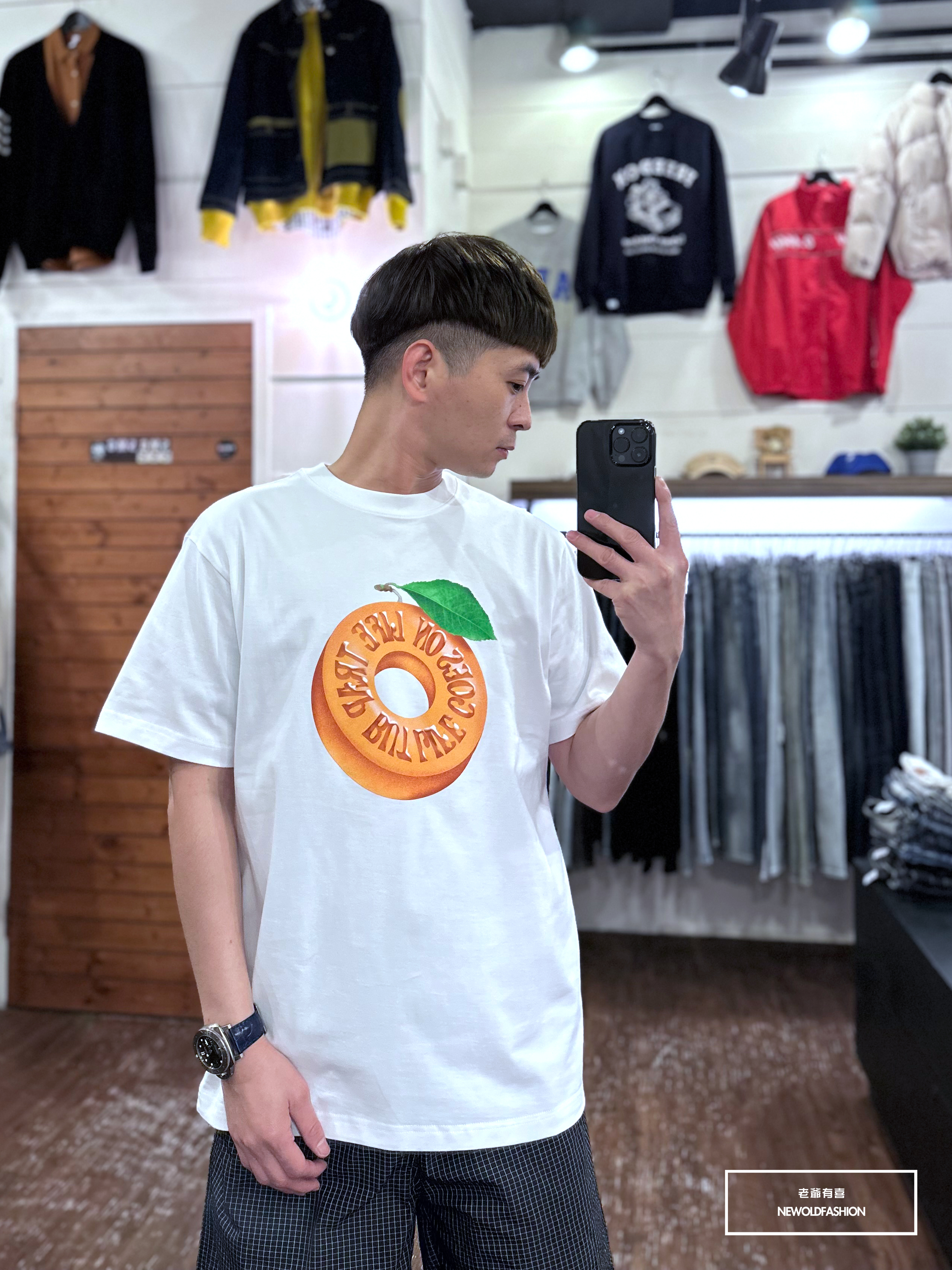 『新品上市』重磅橘子甜甜圈短T(NOF23032522)-白