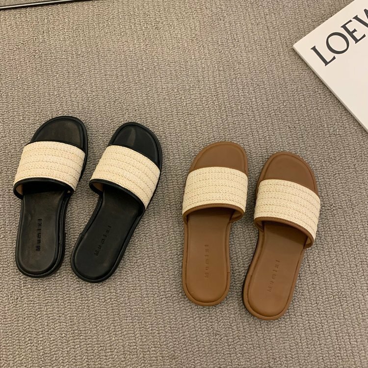 《1766》平底編織復古涼拖鞋