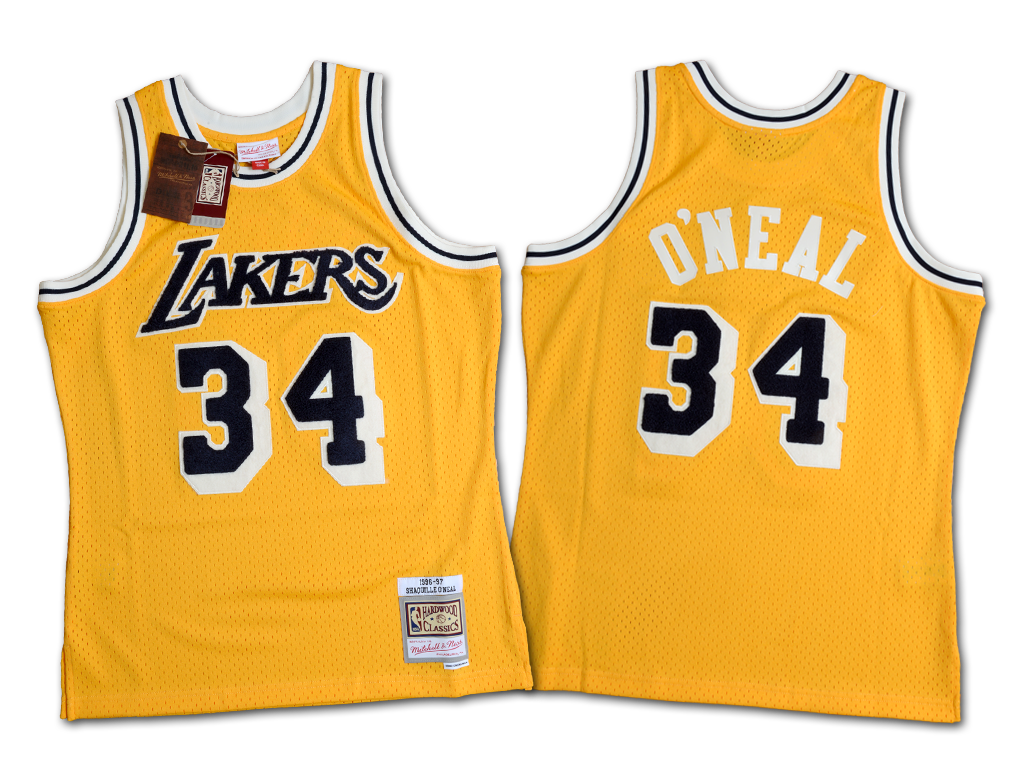 Mitchell & Ness 洛杉磯湖人隊 Shaquille O'neal 雪尼爾針織 Swingman 球衣