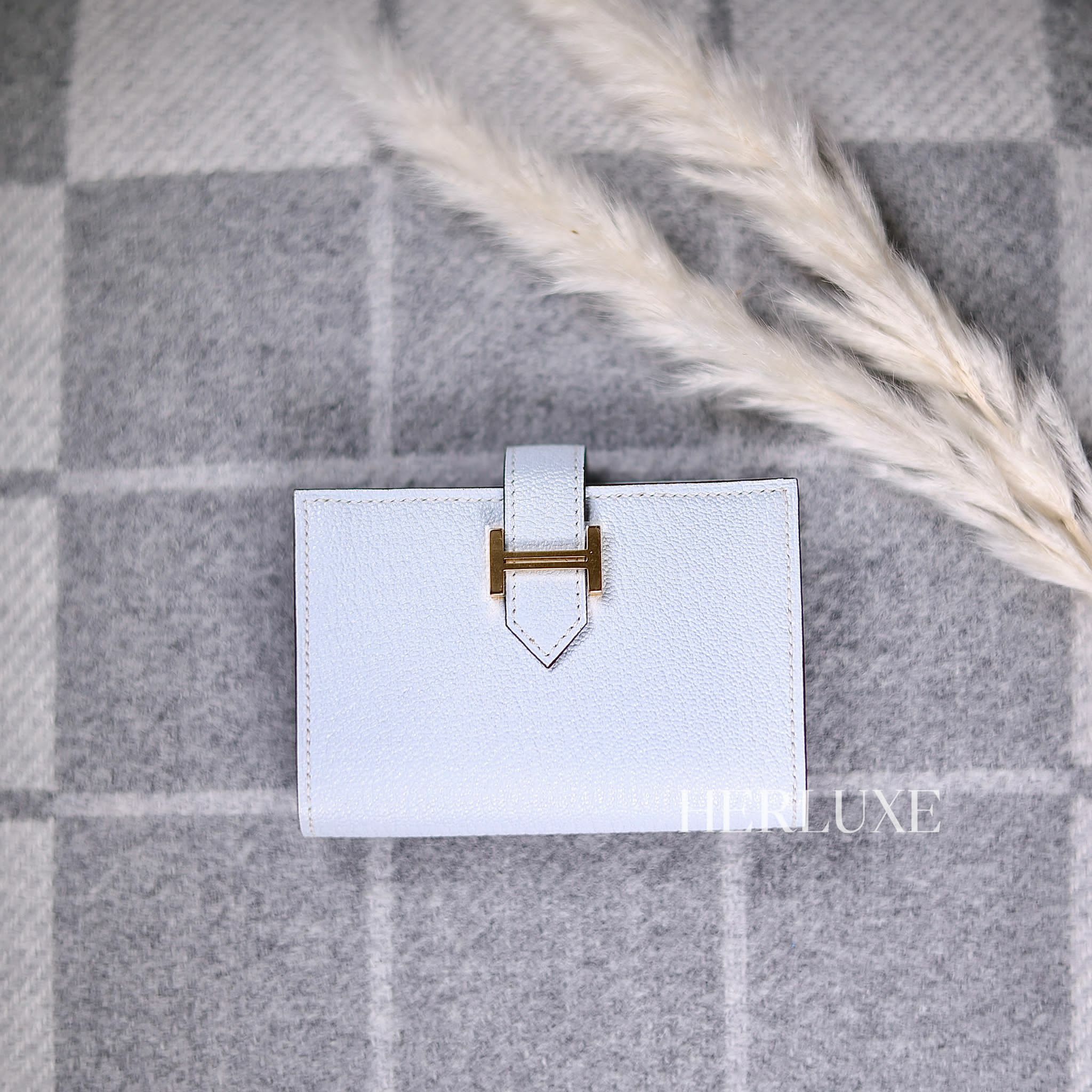 Bearn mini card holder T0  blue brume cc chèvre U