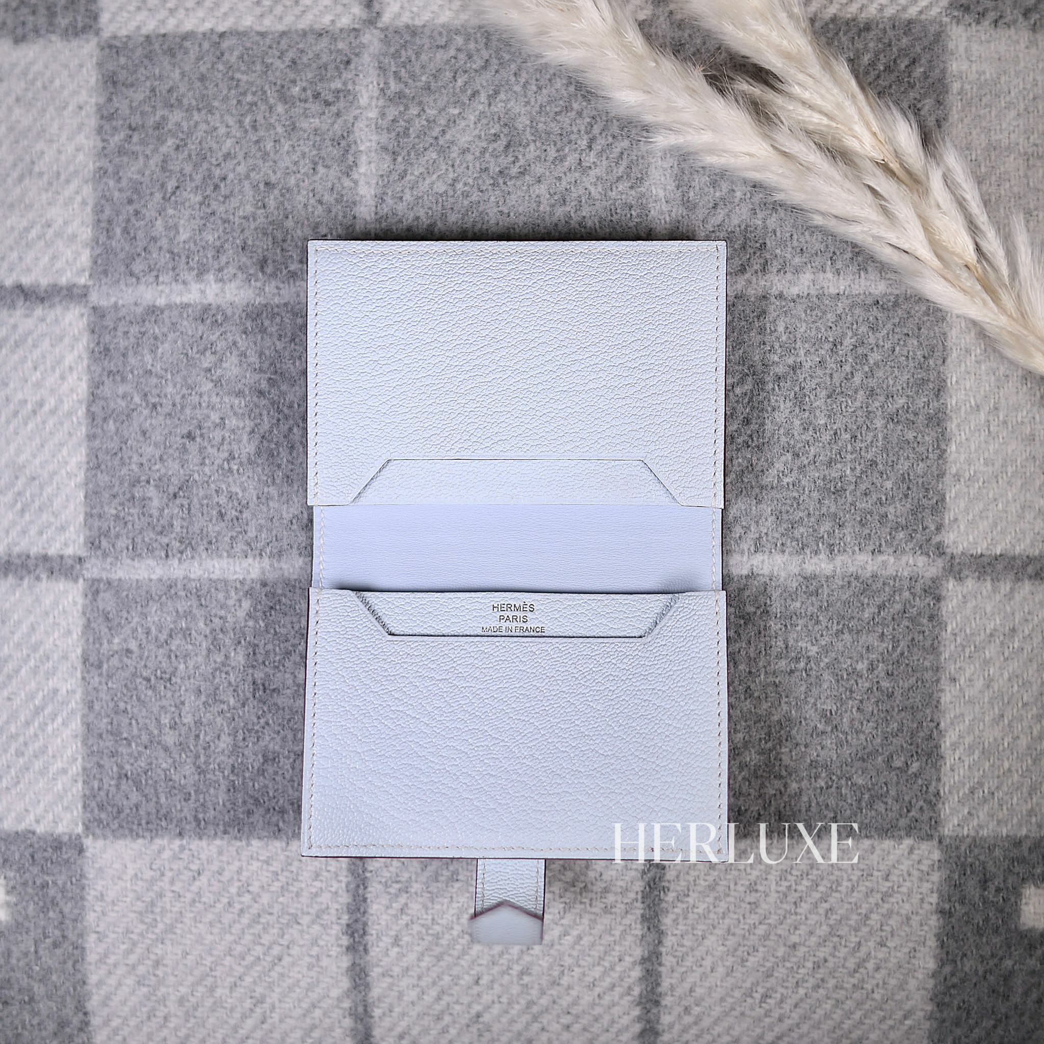 Bearn mini card holder T0  blue brume cc chèvre U