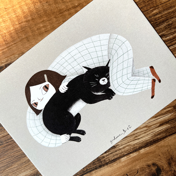 鳥控 bird cone｜明信片｜擁抱貓的日子｜一起睡吧