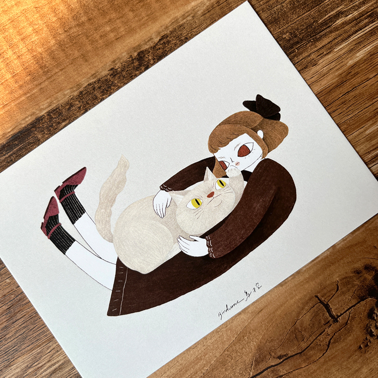 鳥控 bird cone｜明信片｜擁抱貓的日子｜親一個