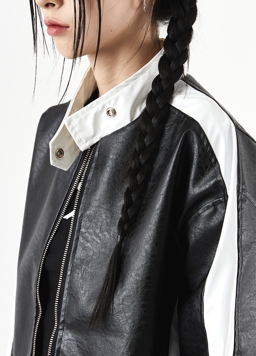 Raucohouse】 Leather Bomber Jacket-