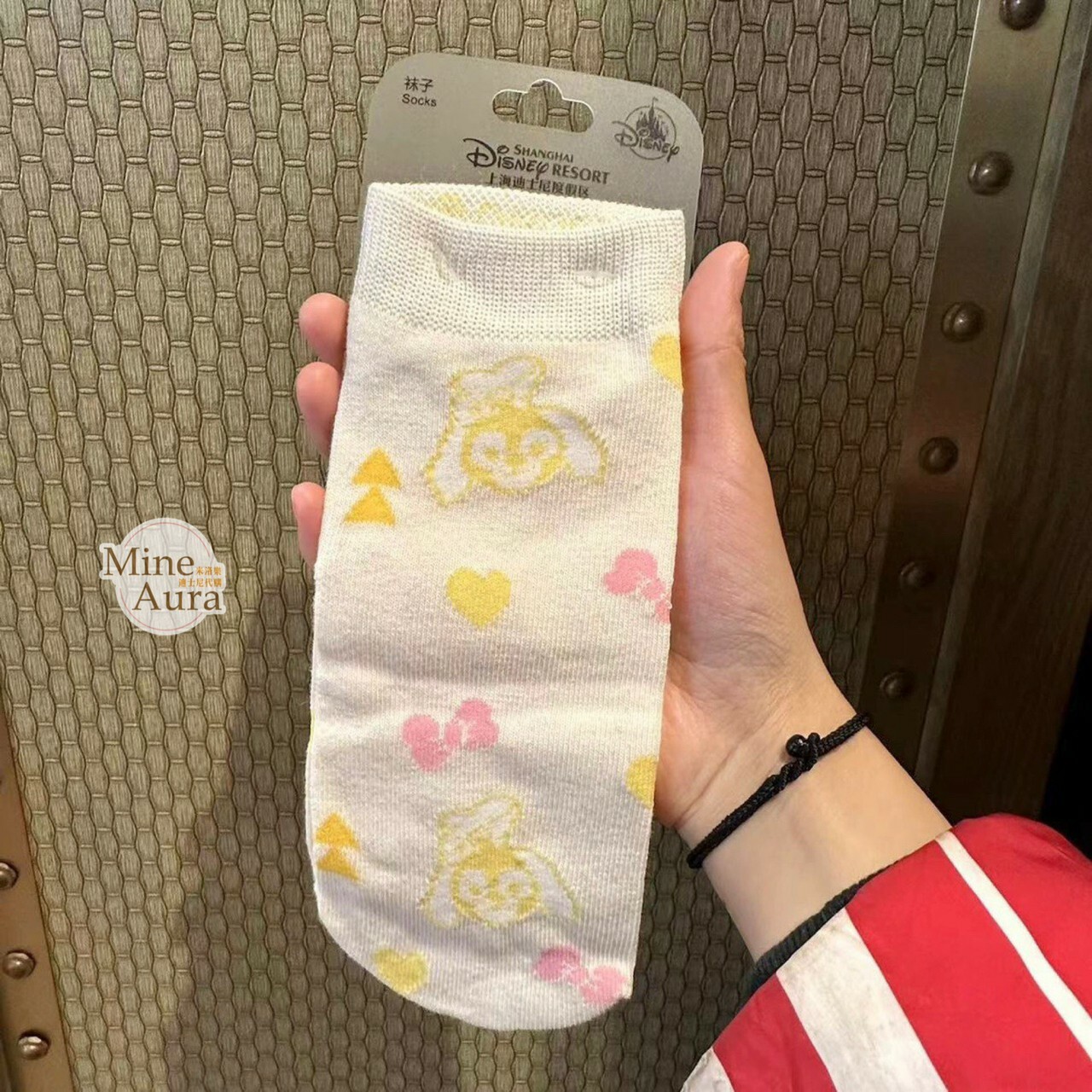 可琦安 餅乾 CookieAnn 粉嫩 大頭 滿版 圖案 短襪 襪子 -上海迪士尼樂園