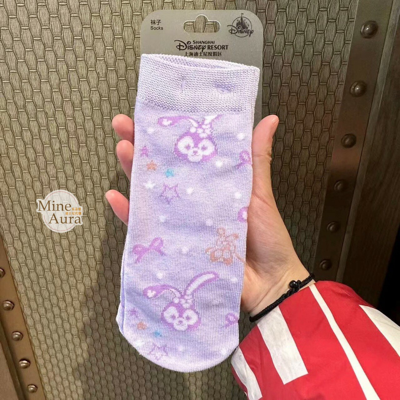 史黛拉露 星黛露 StellaLou 粉嫩 大頭 滿版 圖案 短襪 襪子 -上海迪士尼樂園