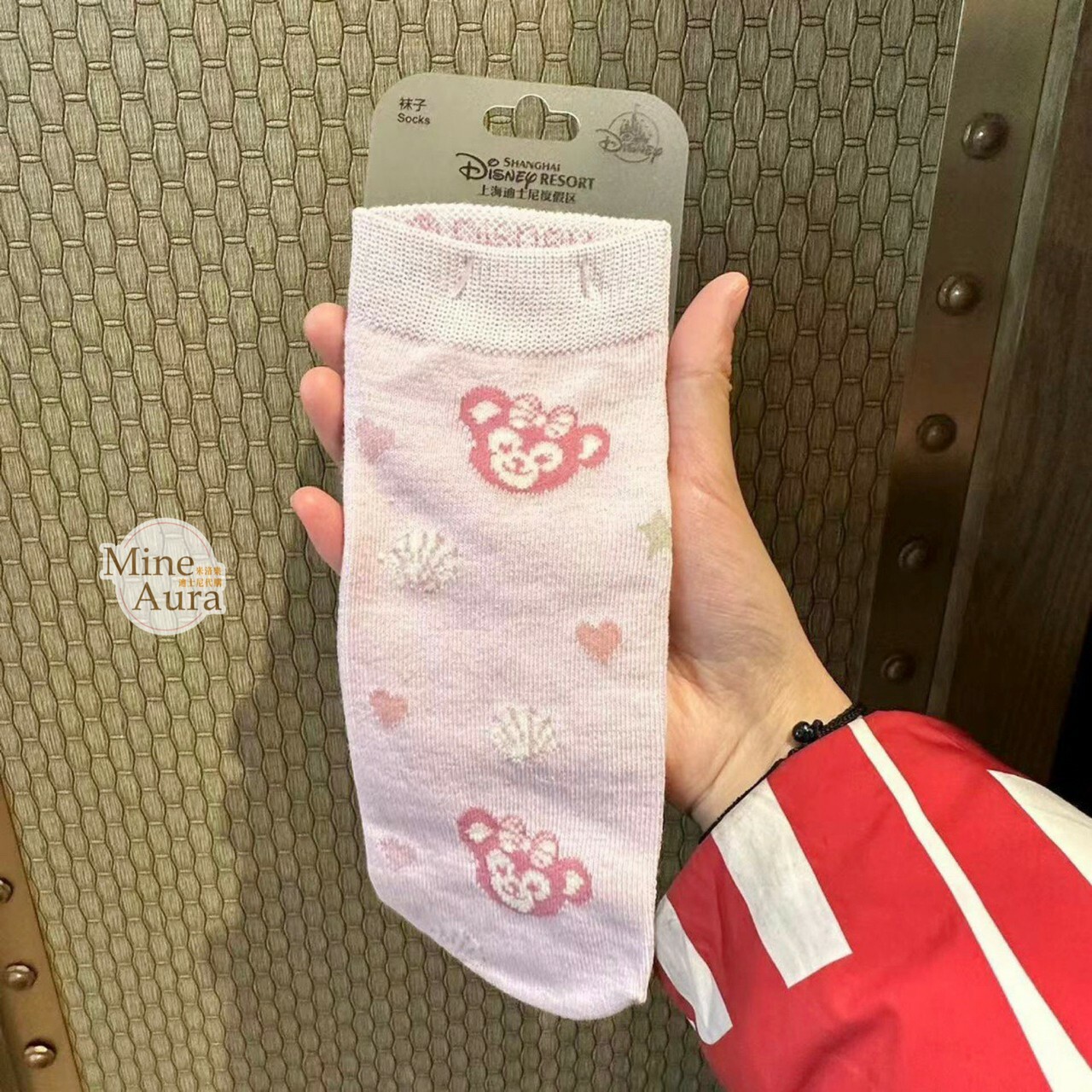 雪莉玫 ShellieMay 粉嫩 大頭 滿版 圖案 短襪 襪子 -上海迪士尼樂園