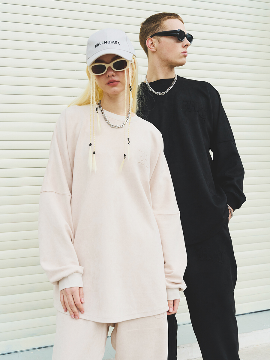 Harsh and Cruel 23SS 麂皮絨壓印立體歌德字體長袖 HN231020048