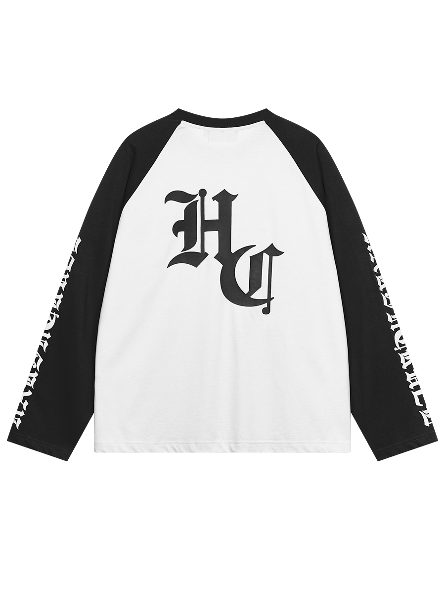 Harsh and Cruel 23SS 歌德字體排版插肩袖長袖 HN231020048