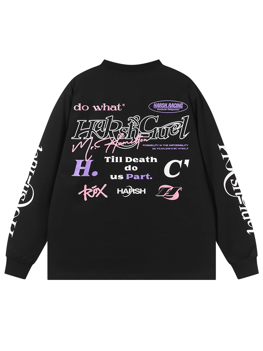 Harsh and Cruel 23SS 塗鴉手寫logo字體排版長袖 HM231020105