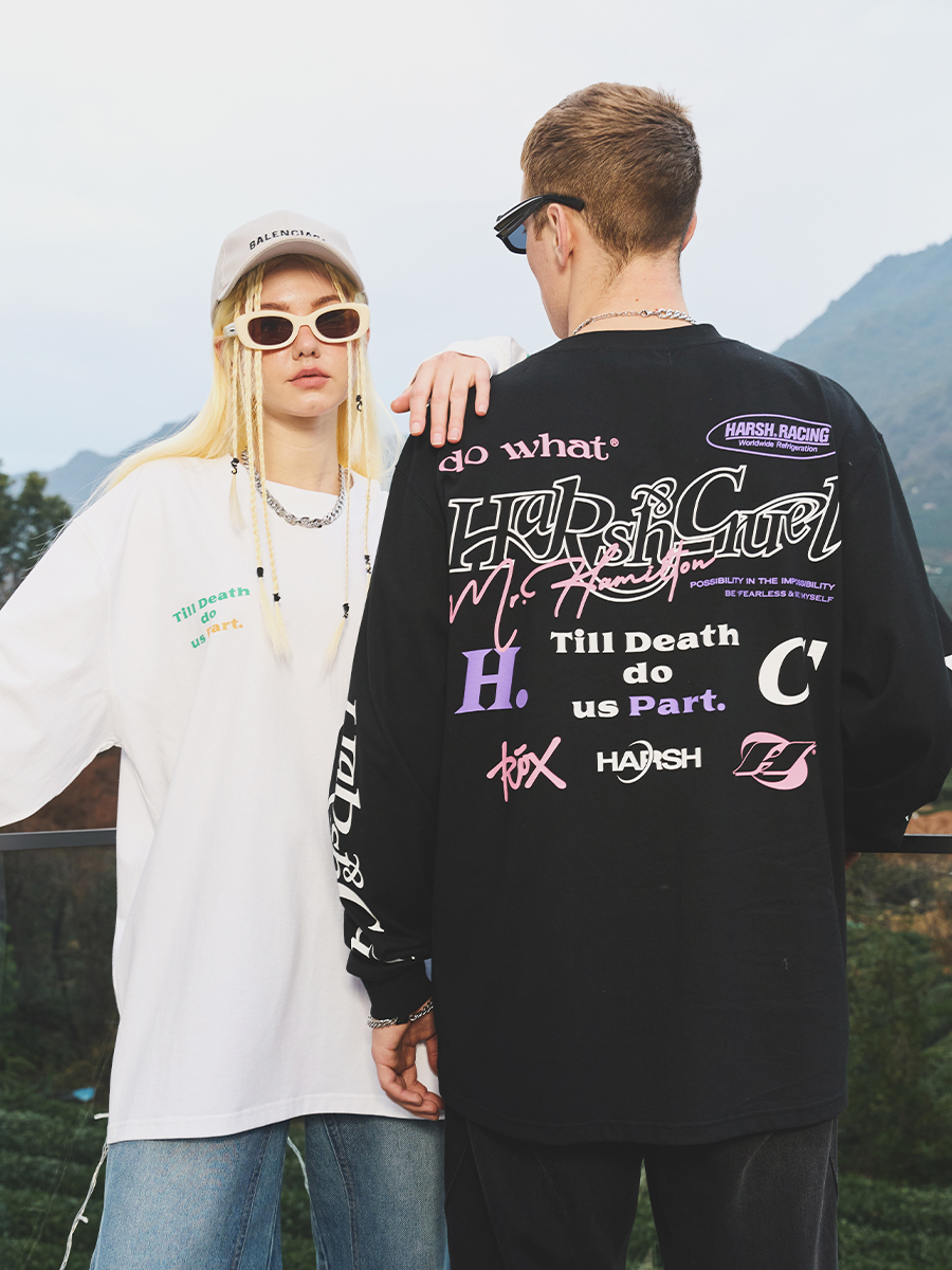 Harsh and Cruel 23SS 塗鴉手寫logo字體排版長袖 HM231020105