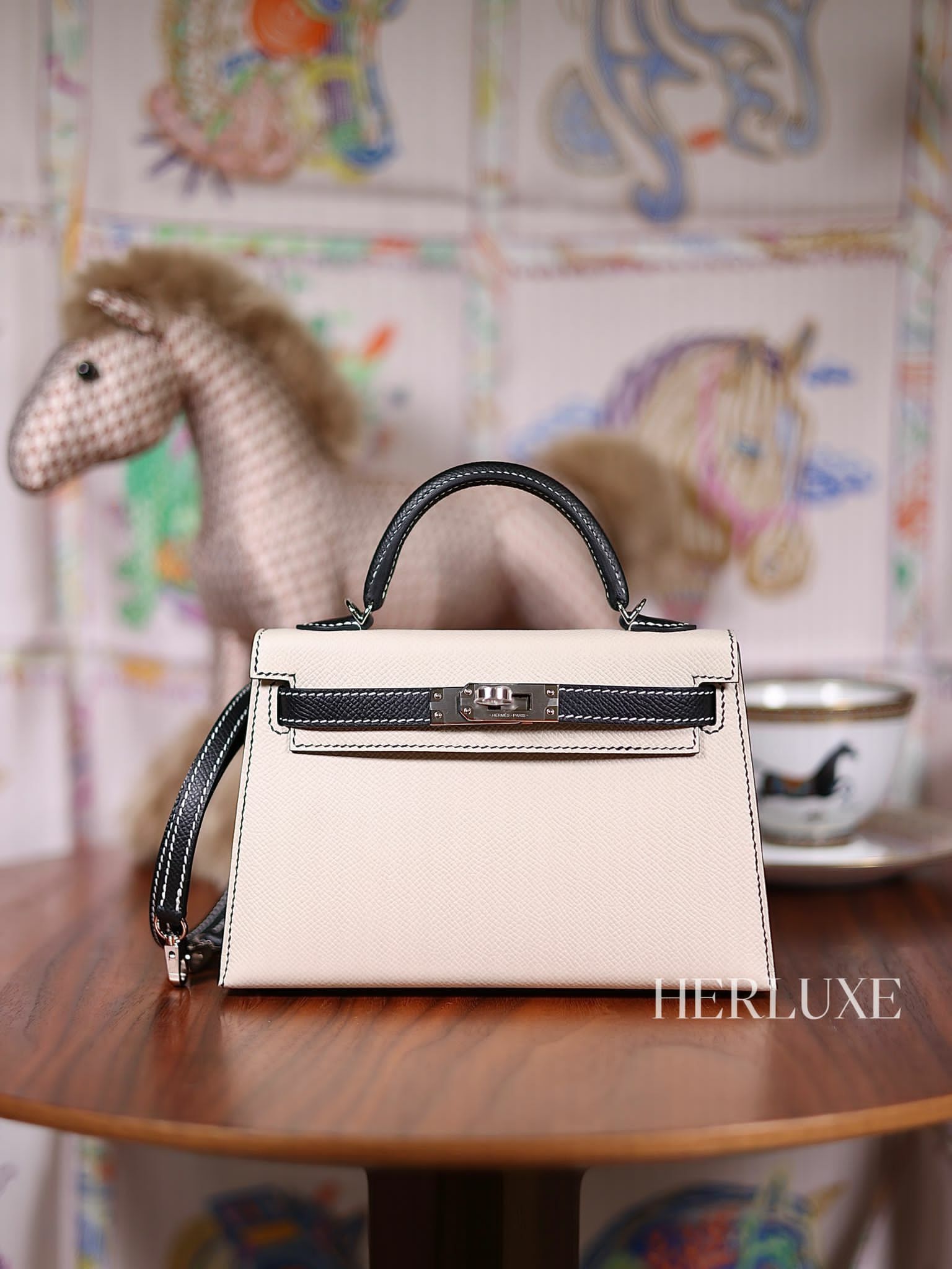 Kelly mini II HSS 89 noir / 10 craie ck epsom W