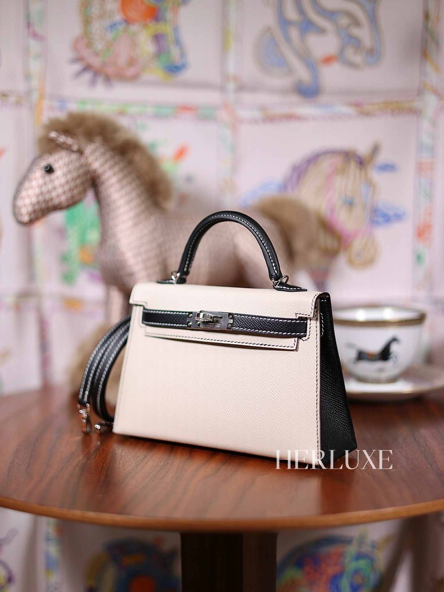 Kelly mini II HSS 89 noir / 10 craie ck epsom W