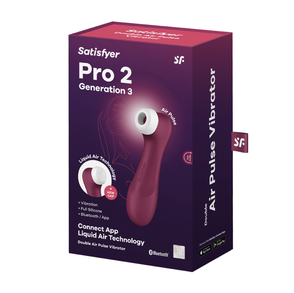 德國Satisfyer Pro 2 Generation3 智能拍打｜吸吮陰蒂震動器 - 酒紅