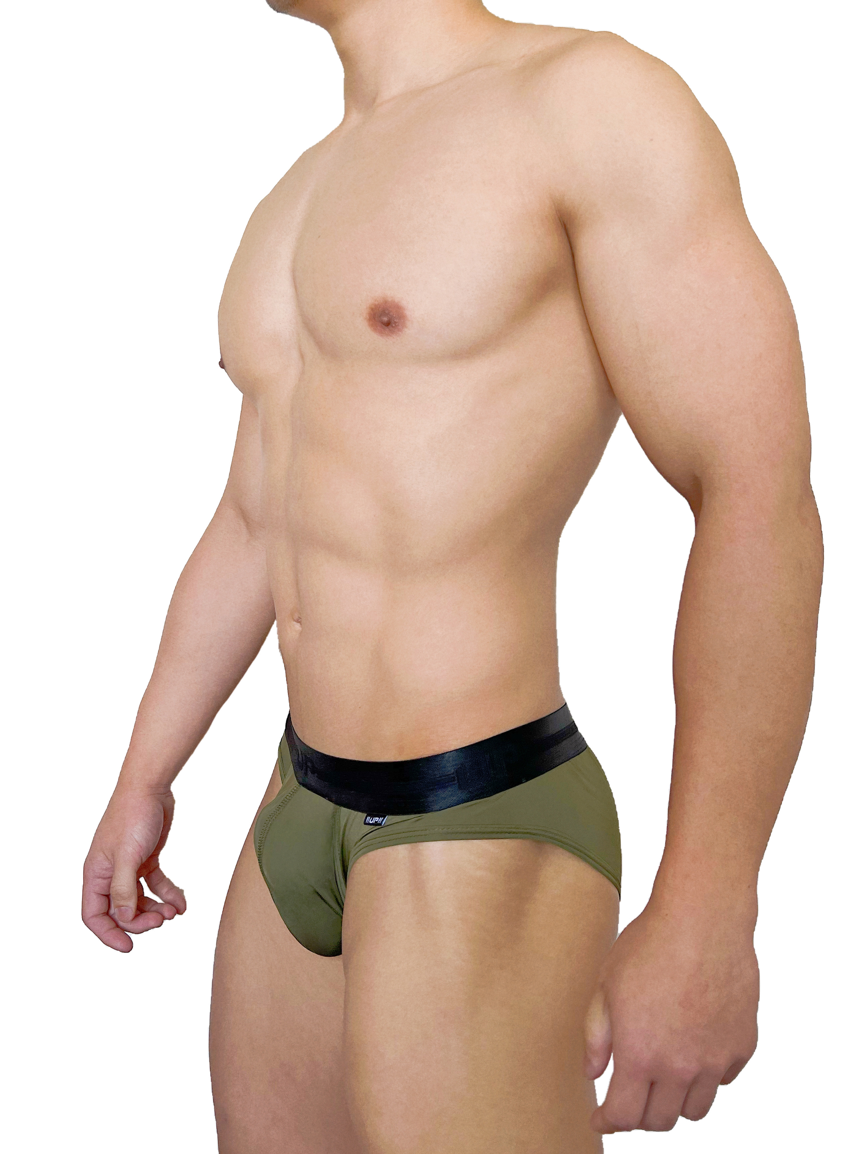 極細纖維系列 - 低腰三角內褲 軍綠