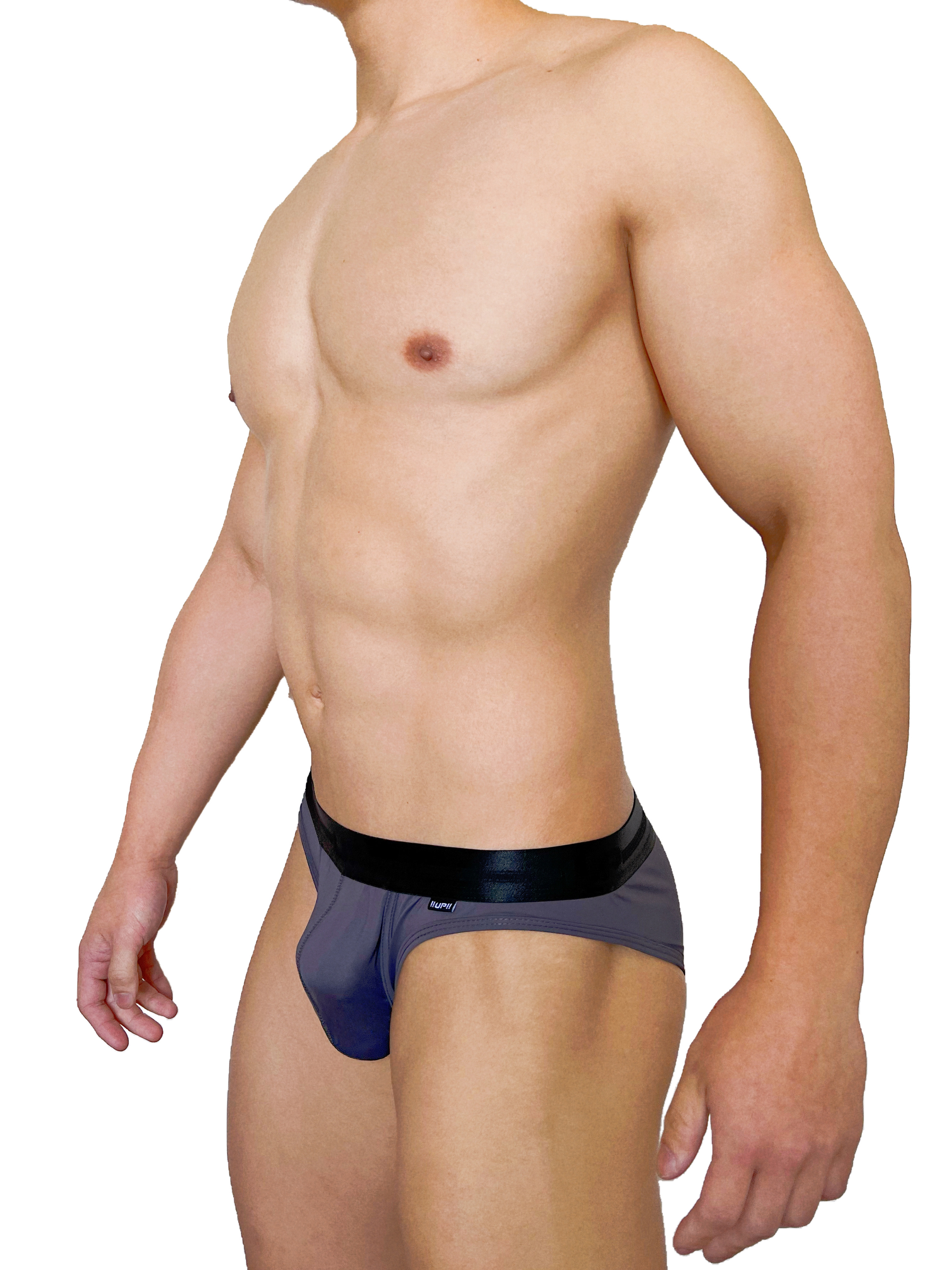 極細纖維系列 - 低腰三角內褲 亮炭灰