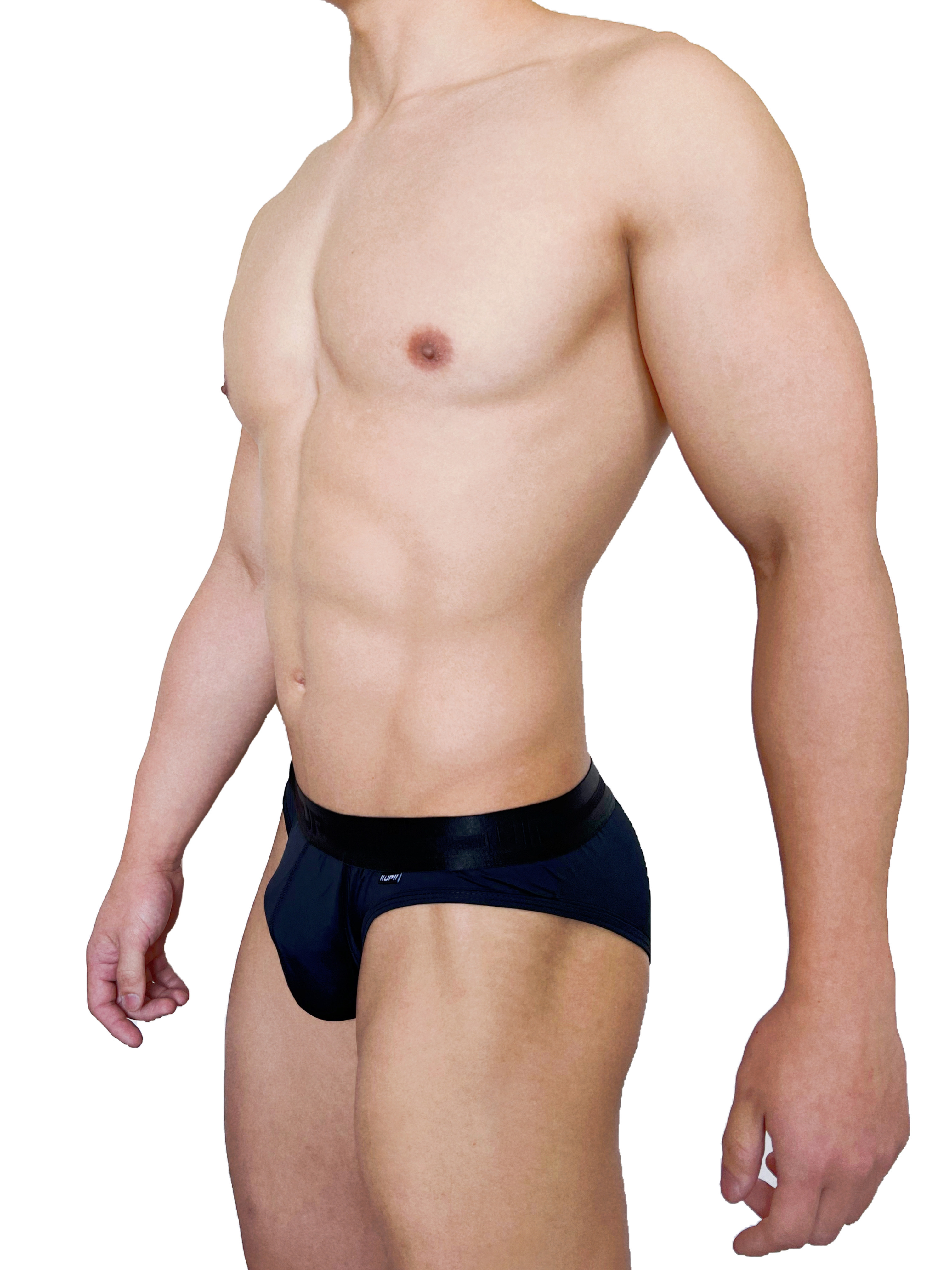 極細纖維系列 - 低腰三角內褲 墨亮黑