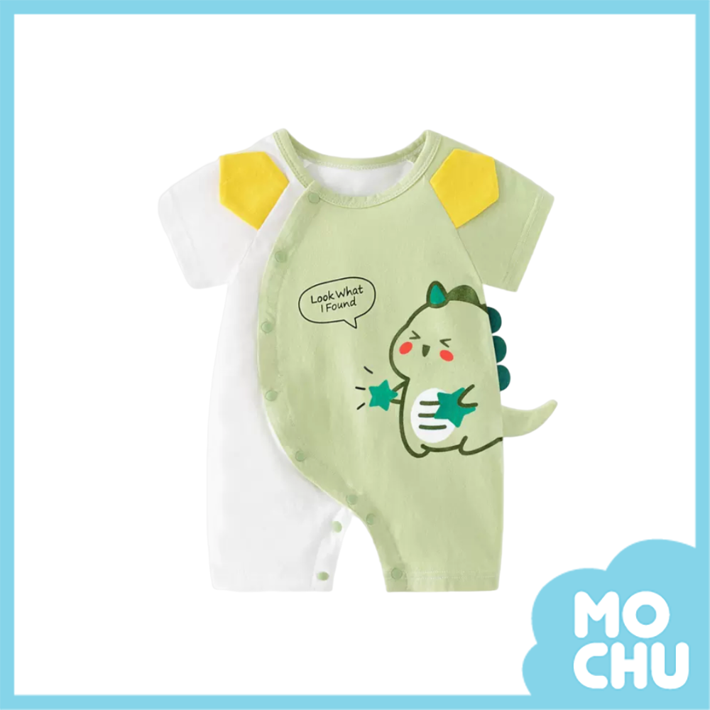 綠色小恐龍短袖連身衣