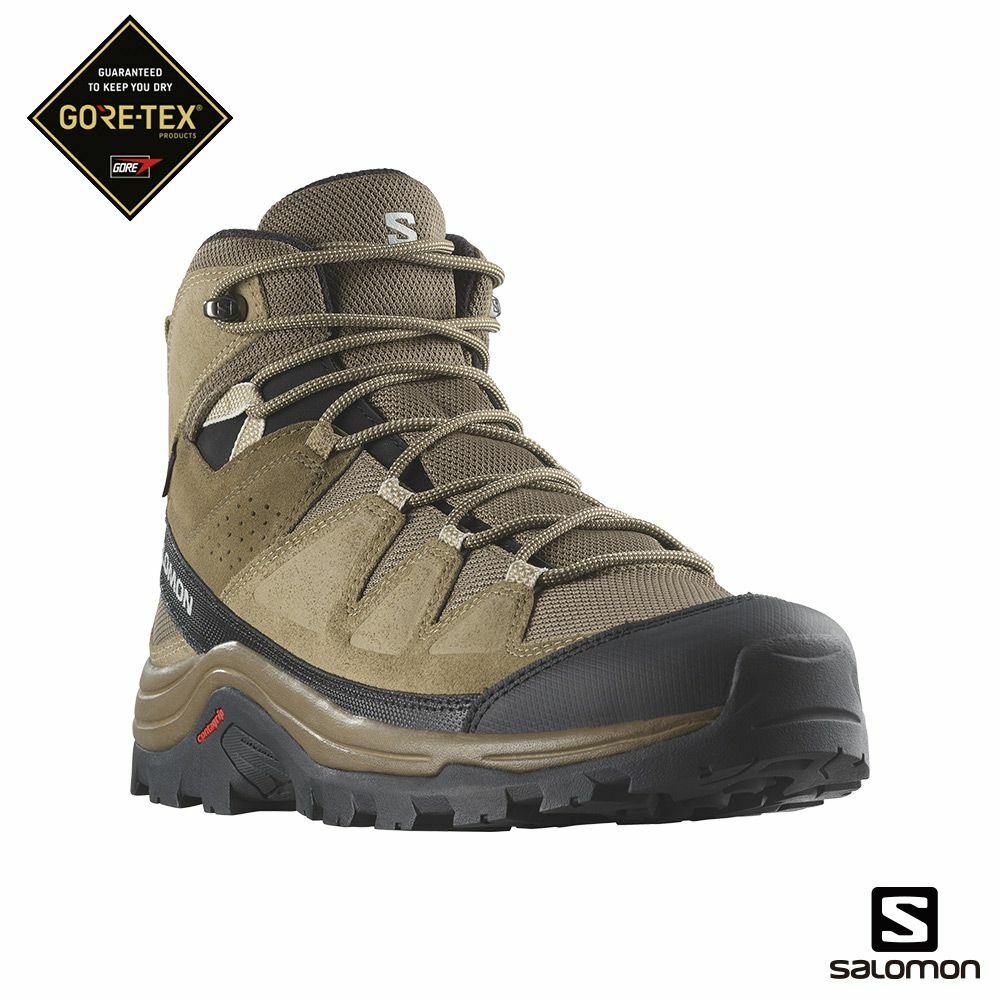 【SALOMON】男 QUEST ROVE Goretex 高筒登山鞋 袋鼠褐/藻棕/黑 / L47181400