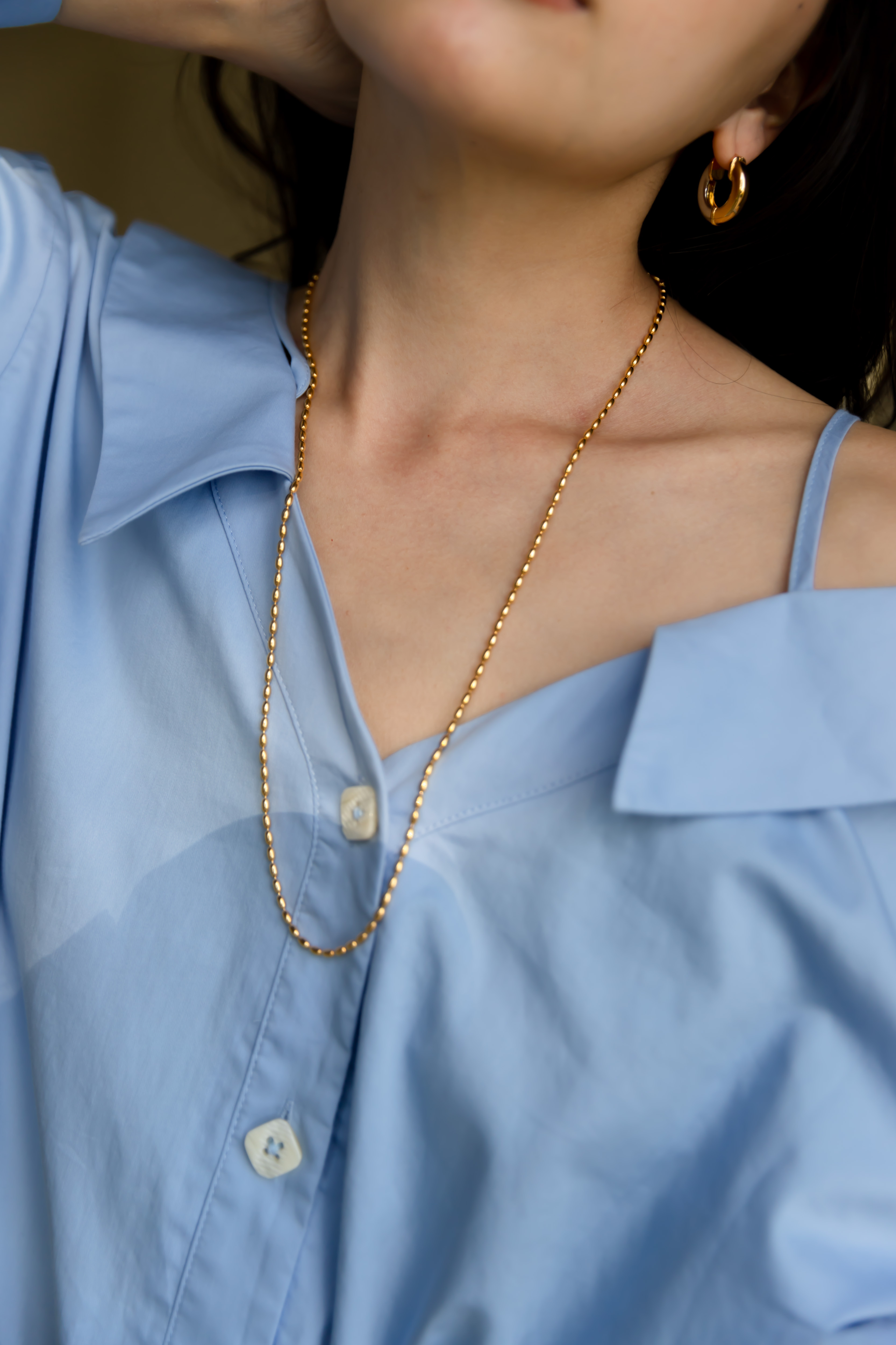 限量鍍金串接米珠項鍊（長版）