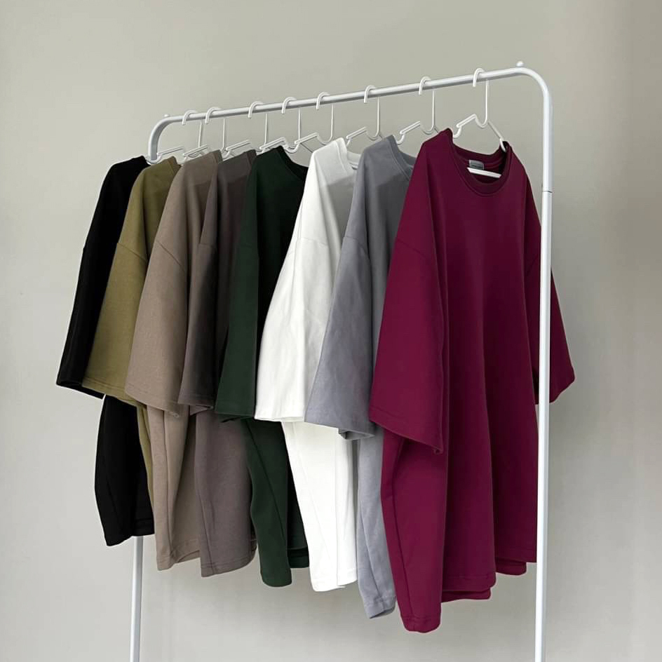 #11201 韓版重磅寬鬆素面五分袖短T