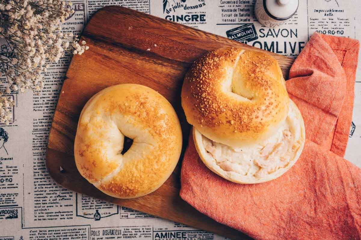 白醬燻雞貝果(冷凍)-2入組