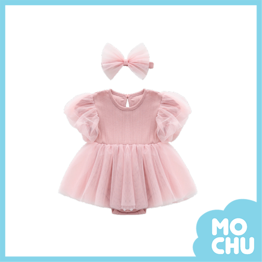 優雅公主包屁裙+髮帶(三色)